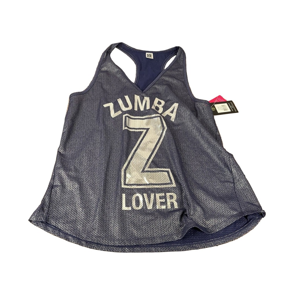 Zumba Zumba Lover Z1T01981 Women's Night Sky Metallic Mesh Racerback Tank Top L